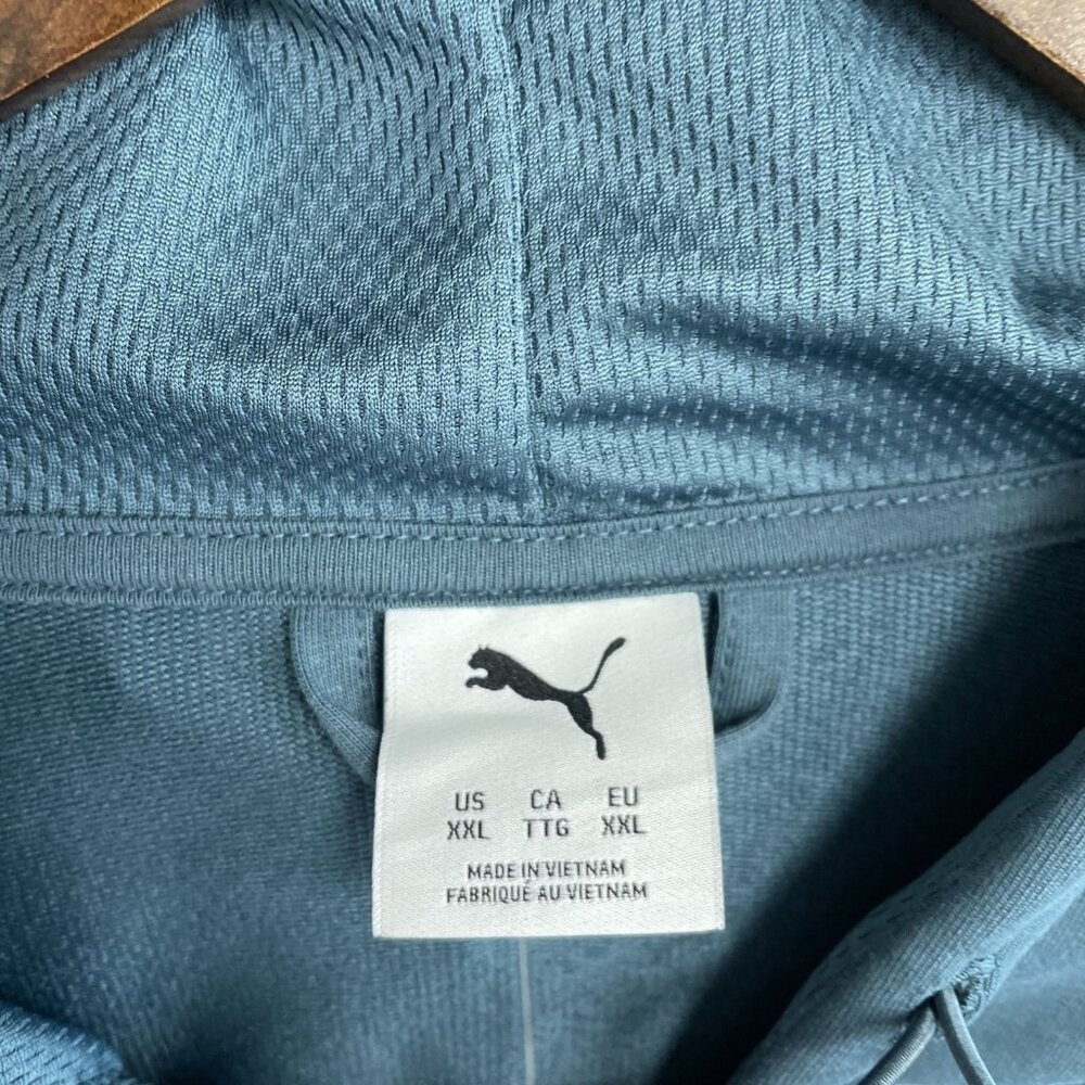 NEW Puma Men's XXL Zip-Up Hoodie Blue Cotton Blend - Picture 5 of 9